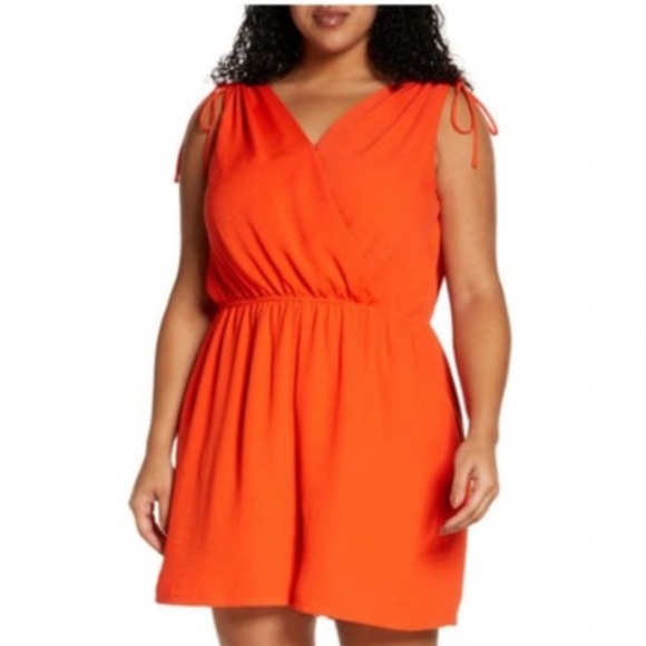 Chelsea28 Pants - Chelsea28 Orange Fire Surplice Romper Size XXL Fully Lined